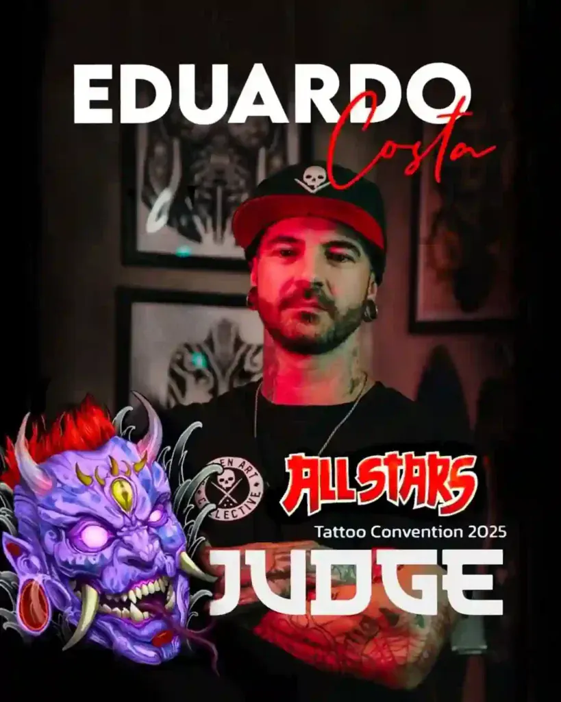 Eduardo Costa (Duk Tattoo) announced as official judge of the Allstars International Tattoo Convention 2025
